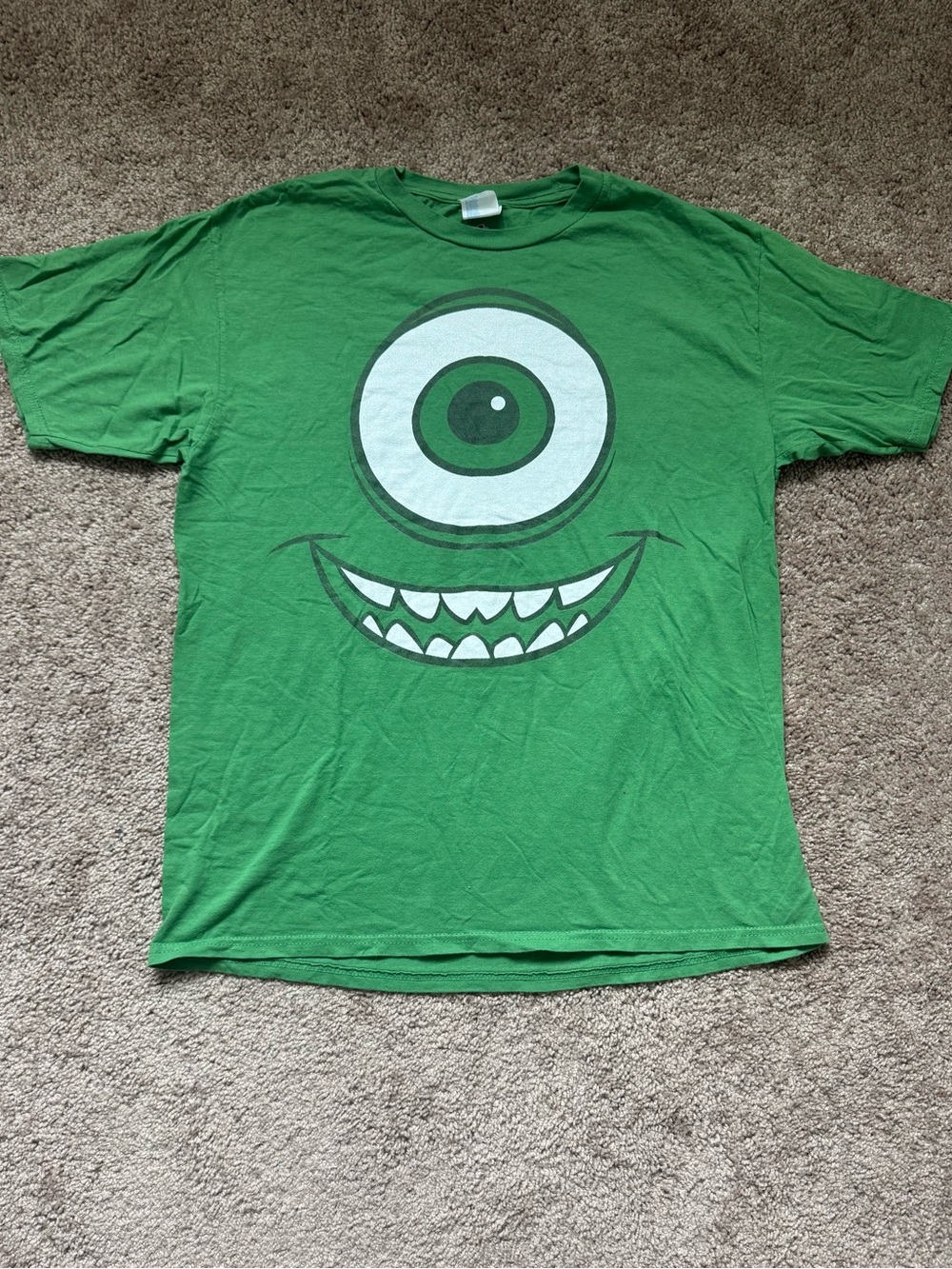 Monsters Inc I Am Mike Wazowski Green Graphic Shirt Sz L Disney Pixar Halloween